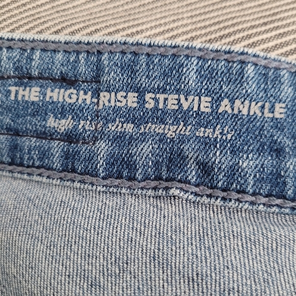 AG Anthropologie High Rise Stevie Straight Ankle Blue Jeans Size 26R - Picture 13 of 16